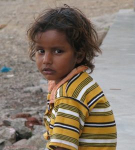 Girl on street in India